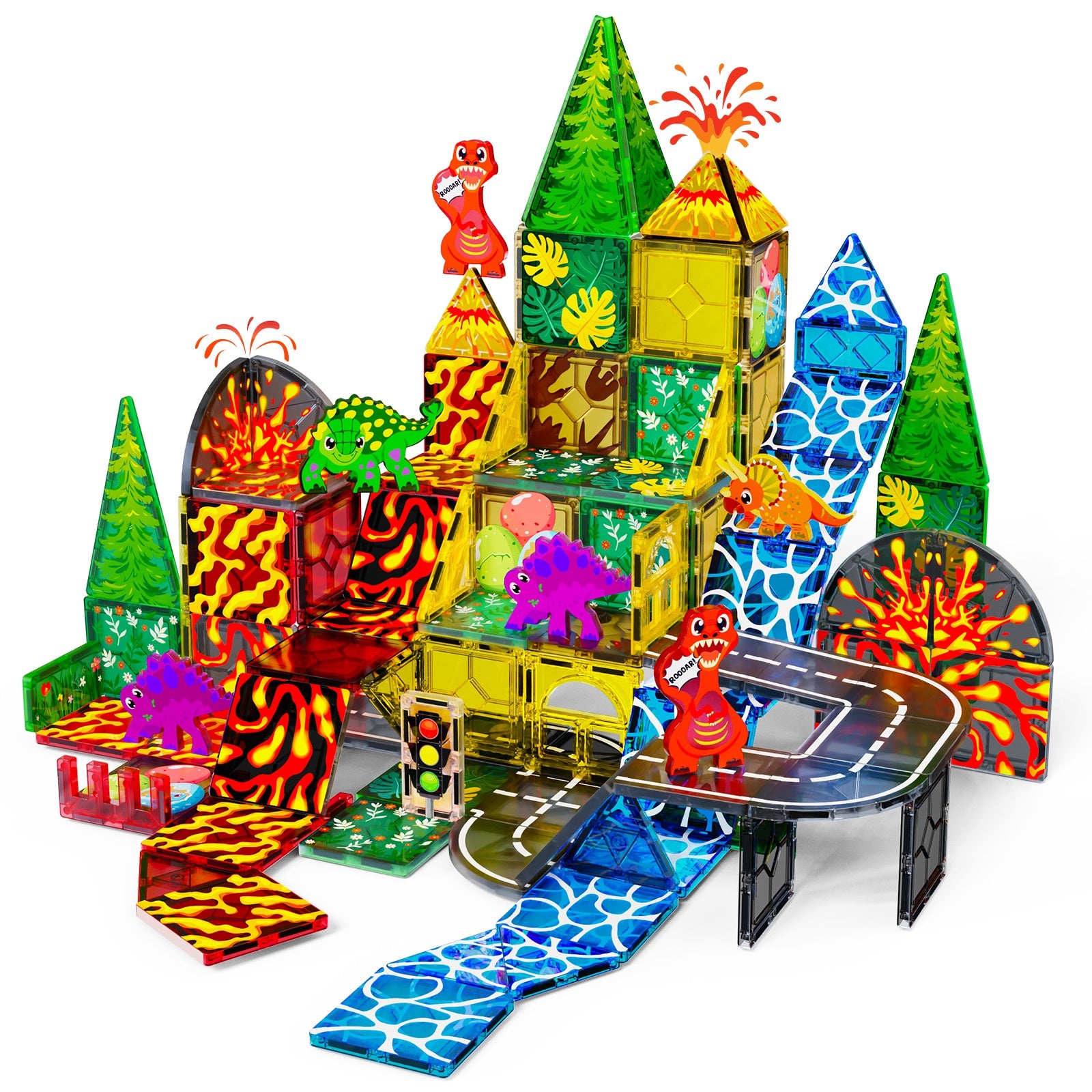 Magnetopia™【Dinosaur x Traffic】Magnetic Building Blocks | 44 PCS